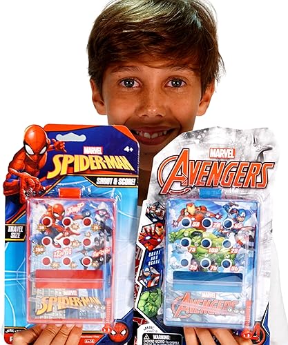 Miniatura 5 de JA-RU Marvel Avengers & Spiderman Pinball Juguete (1 unidad surtida) Mini juego portátil de mano para niños. Juegos clásicos retro de arcade.