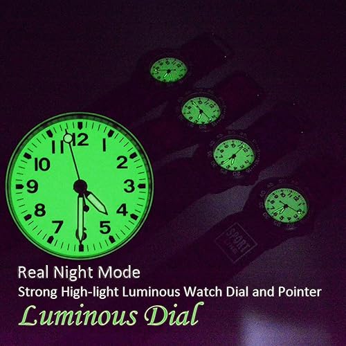 Miniatura 6 de Jewtme Niños Niños Correa de Nylon Luminoso Relojes Deportes al aire libre Analógico Display Reloj para niños niñas
