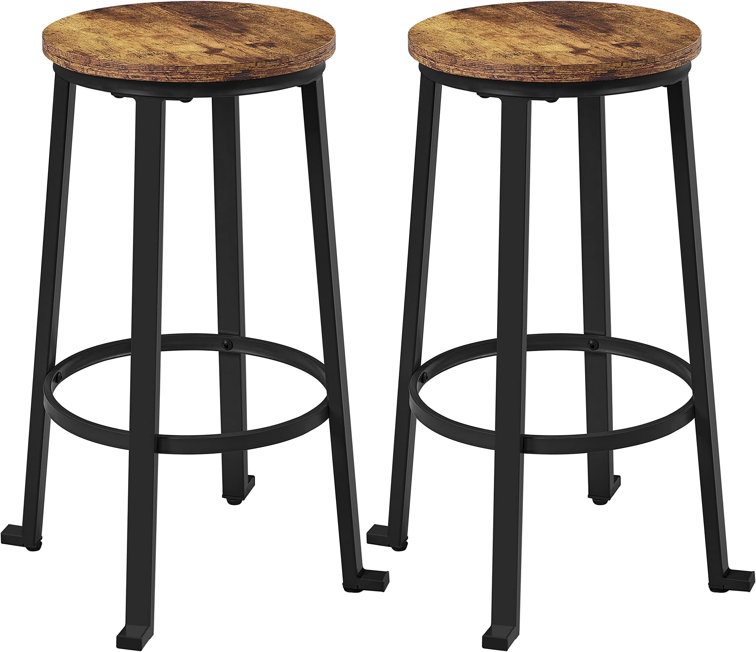 YaheetechBar Stools 66.5cm Tall Bar Chairs Breakfast Kitchen Counter Barstools Industrial Style Pub Height Stools with Metal Frame Backless for Kitchen/Dining Room/Bar/Restaurant/Cafe,Set of 2