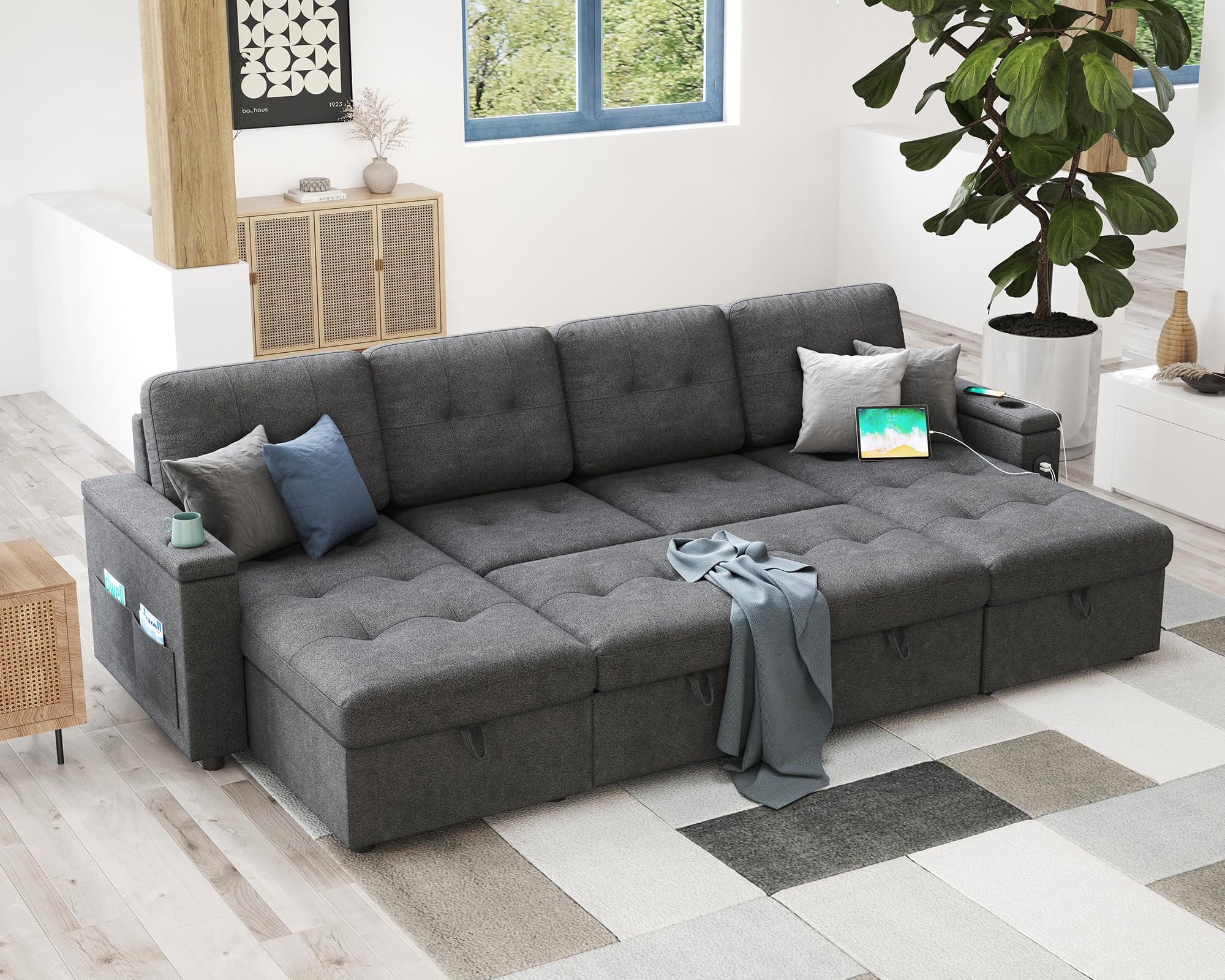 Amazon.com: AMERLIFE 109 Inch Pull Out Couch, Sleeper Sofa