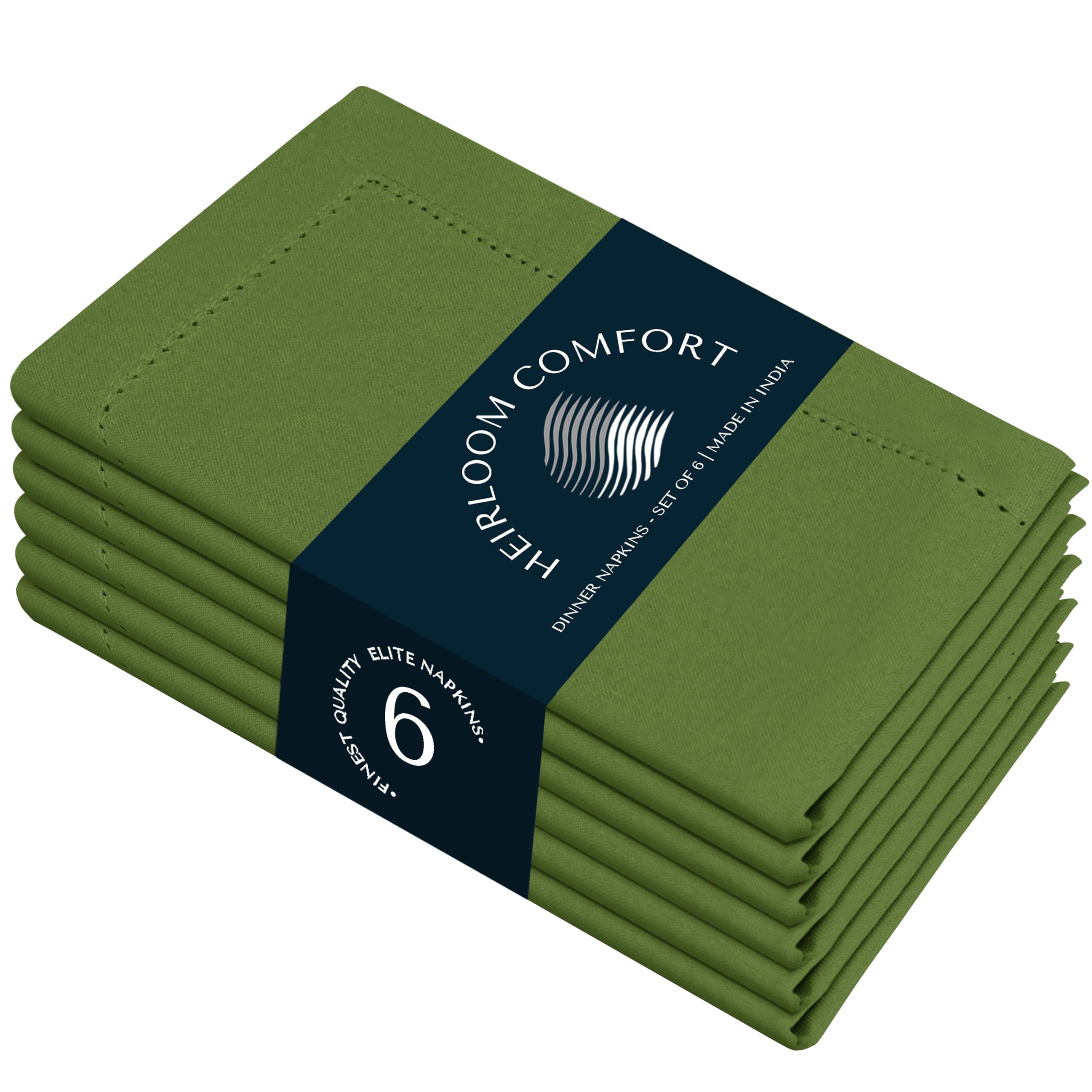 HEIRLOOM COMFORT Hemstitch Cloth Napkins 6 Pack, 100% Cotton, 45x45 cm, Mitered Edges, Soft, Washable Napkins, Perfect for Hotels, Restaurants, Lunch, Weddings, Parties, Everyday Use, Mint Green โ image 1