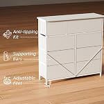 MUTUN Dresser for Bedroom with 9 Drawers, Chest of Drawers with Wooden Top, Tall Dressers Bedroom Clearance, Storage Drawers for Living Room Tv Stand,Closet, Entryway, White