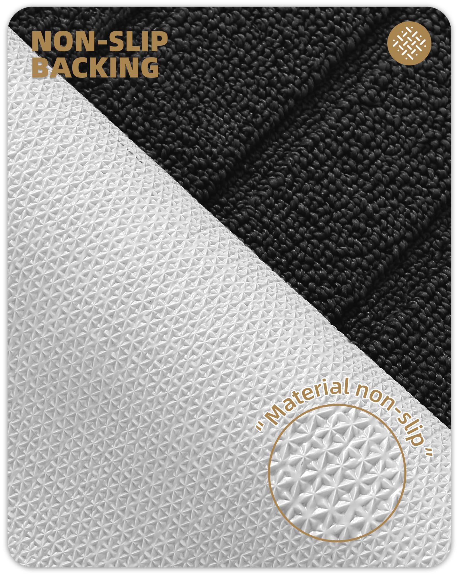 Color&Geometry Kitchen Runner Rug - 17x79 Non-Slip Washable Mat For Sink Area (Black)