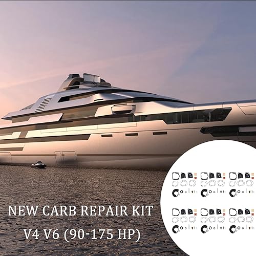 Miniatura 3 de ALL-CARB Kit de reparación de carbohidratos de repuesto para Johnson Evinrude V4 V6 (90-175hp) 18-7247 436852 438996