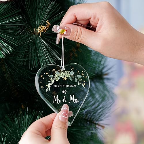 Miniatura 7 de Regalos de boda para parejas, adornos de Navidad para colgar en el árbol, decoración para recién casados, Navidad, 2023, nuestra primera Navidad
