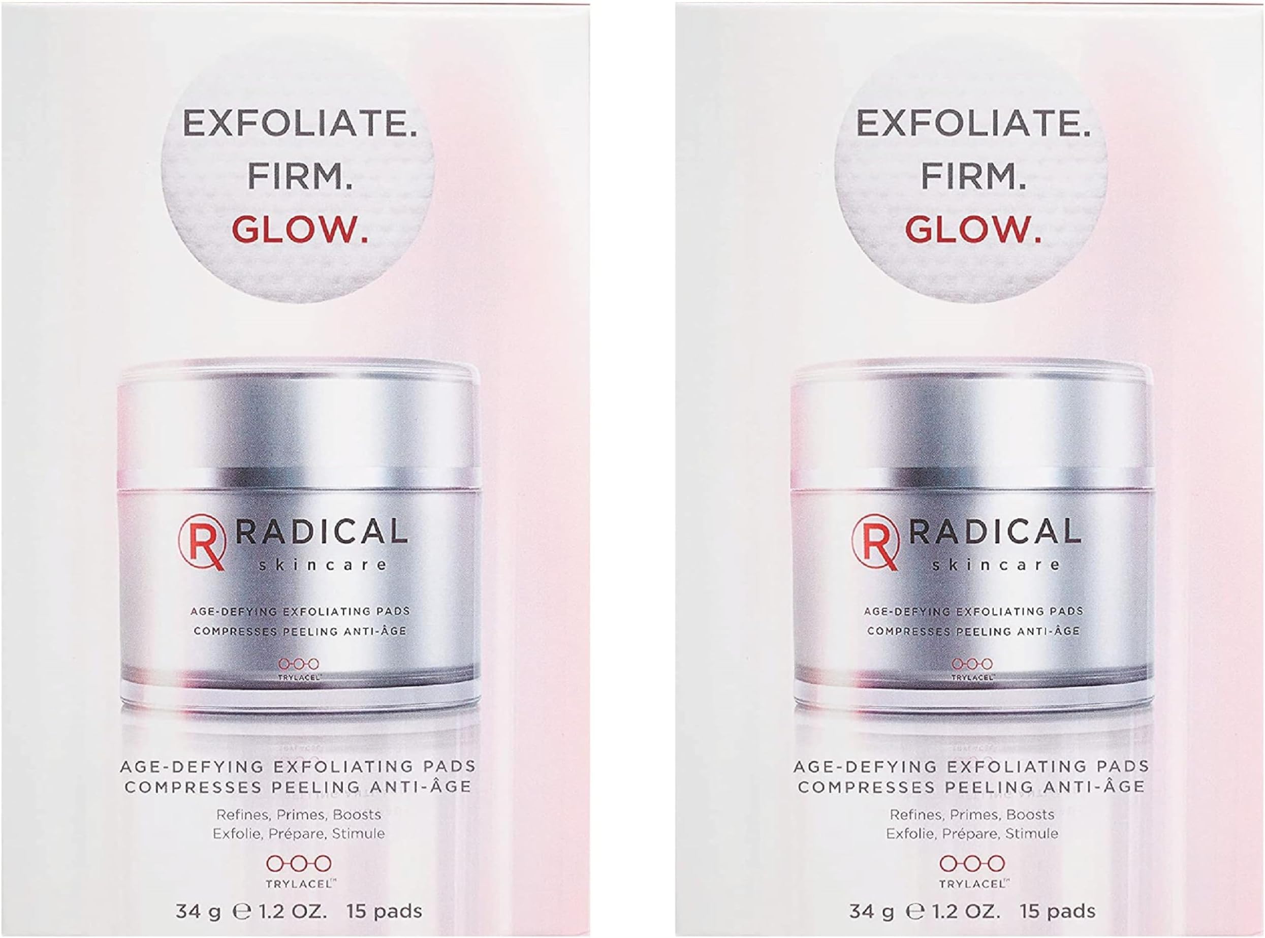 Radical Skincare Age Defying Exfoliating Pads Removes Dead Skin, Evens and Brightens Skin Tone for Radiant Glow | For All Skin Types Including Sensitive Skin | Paraben & Cruelty Free (15 Pads, 2 Pack)
