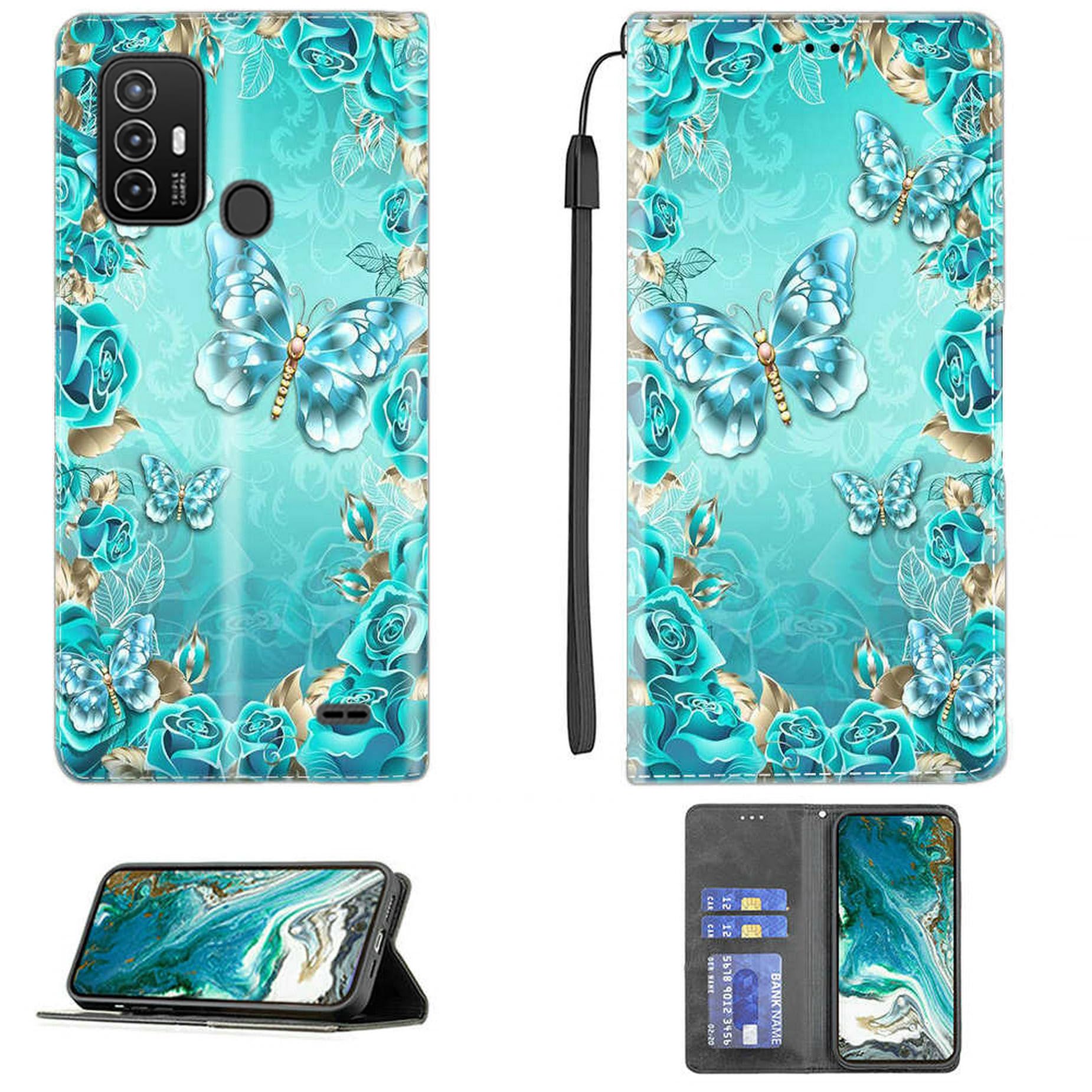 Rfvzubemok Compatible With ZTE Nubia Z60 Ultra 5G NX721J,Compatible With ZTE Nubia Z60 Ultra 5G NX721J Flip Kickstand Magnetic Closure Wallet Cover Blue - View #7