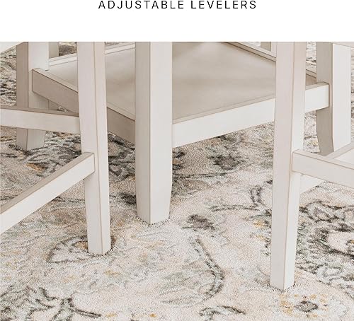 Miniatura 7 de Signature Design by Ashley Erinberg Casual Counter Height Dining Table and 4 Armless Upholstered Bar Stools with Footrest and 2 Shelves, Set of 5,