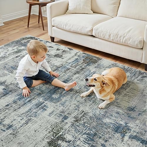 Miniatura 3 de Alfombra de área para sala de estar 3 x 5, alfombra suave y esponjosa, alfombra abstracta para dormitorio, cocina, comedor, suelo, alfombra de felpa