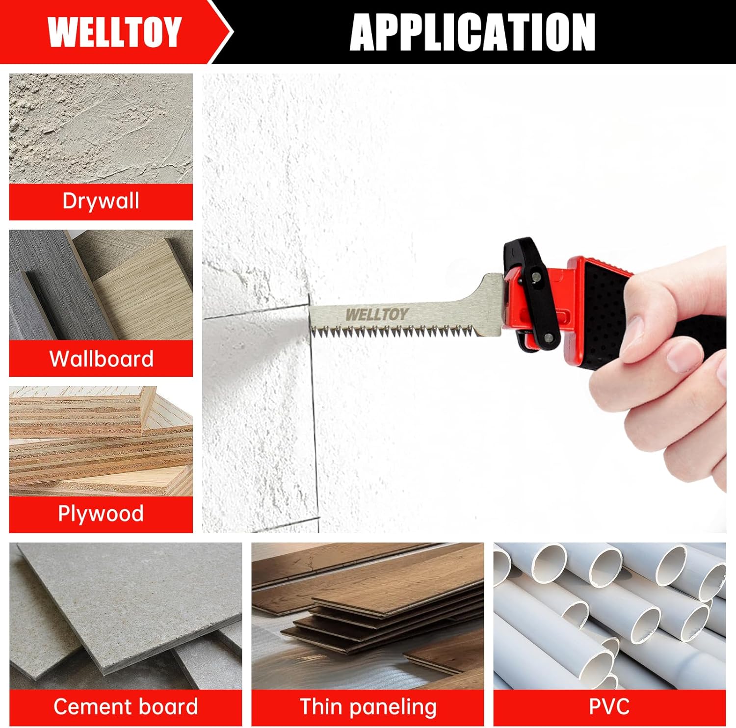 3-in-1 Multi Blades Hand Saw,18 TPI Bi-Metal blade,Drywall Saw with TPR Handle,Blade Quick-Change Mechanism for Cutting Drywall, Sheetrock, Wood, Metal, Plastic and Plywood.