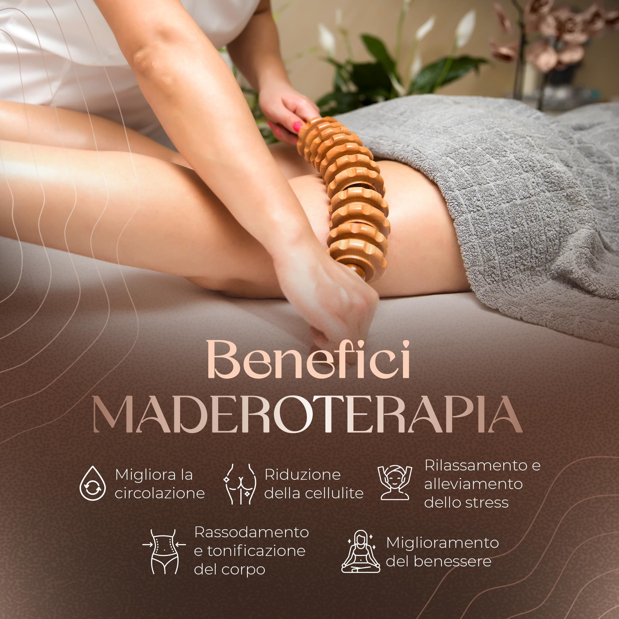 Ezero Maderoterapia Kit Legno 6 pezzi con Borsa e Manuale - Maderoterapia Rullo con Guasha Massaggio Corpo e Rullo Massaggio Cellulite con Accessori - Massaggiatore Anticellulite