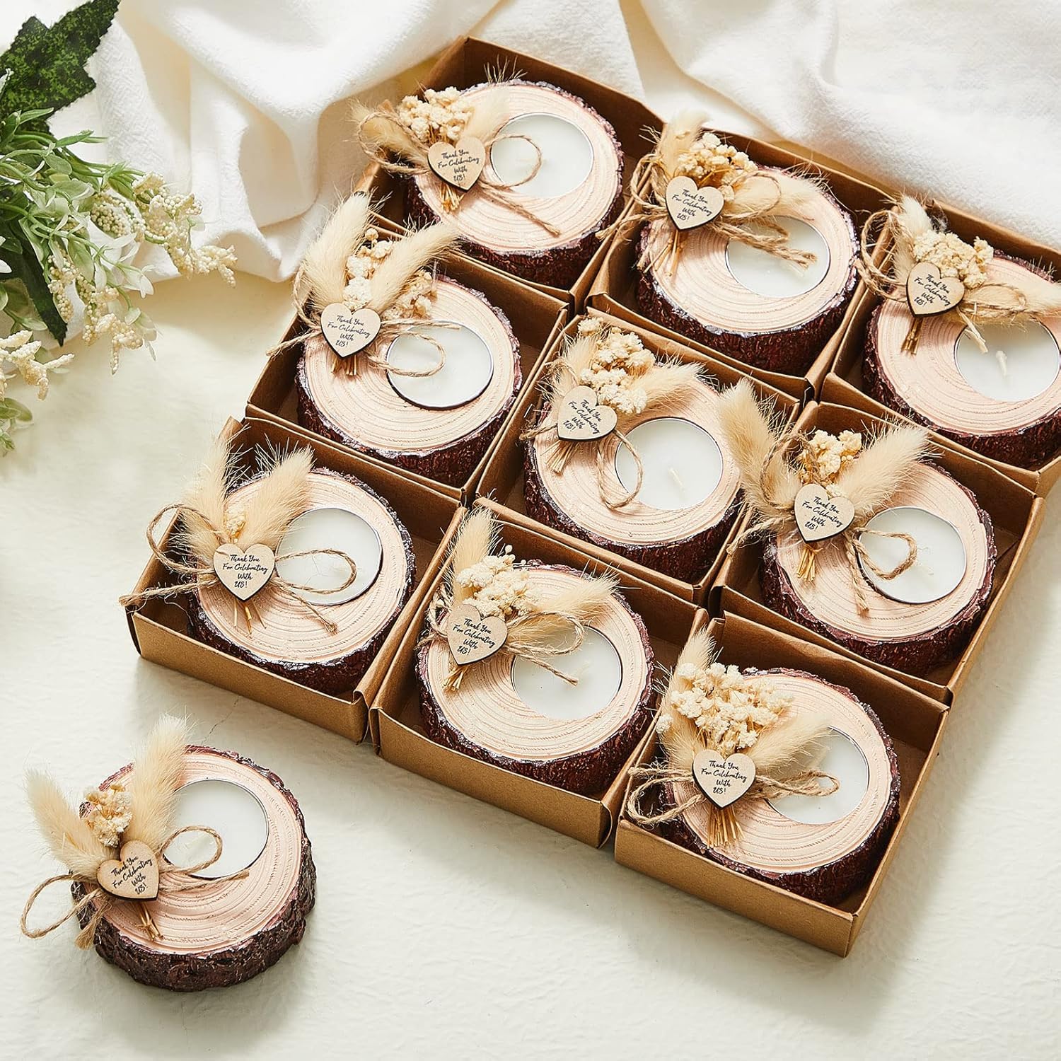 Rustikale Hochzeitskerzenhalter – Gastgeschenke und Dekorationen für Brautpartys, 24 Stück