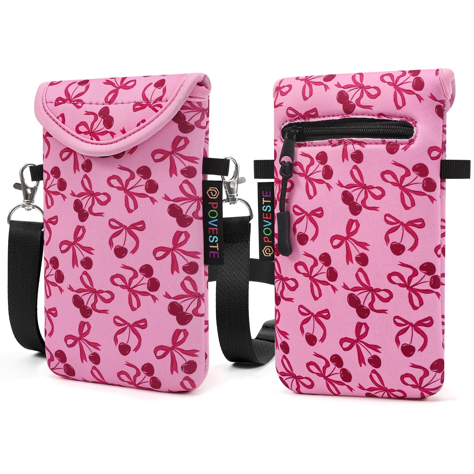 Flap Closure Secure Cell Phone Bag with Card Pocket for iPhone &amp; Samsung
