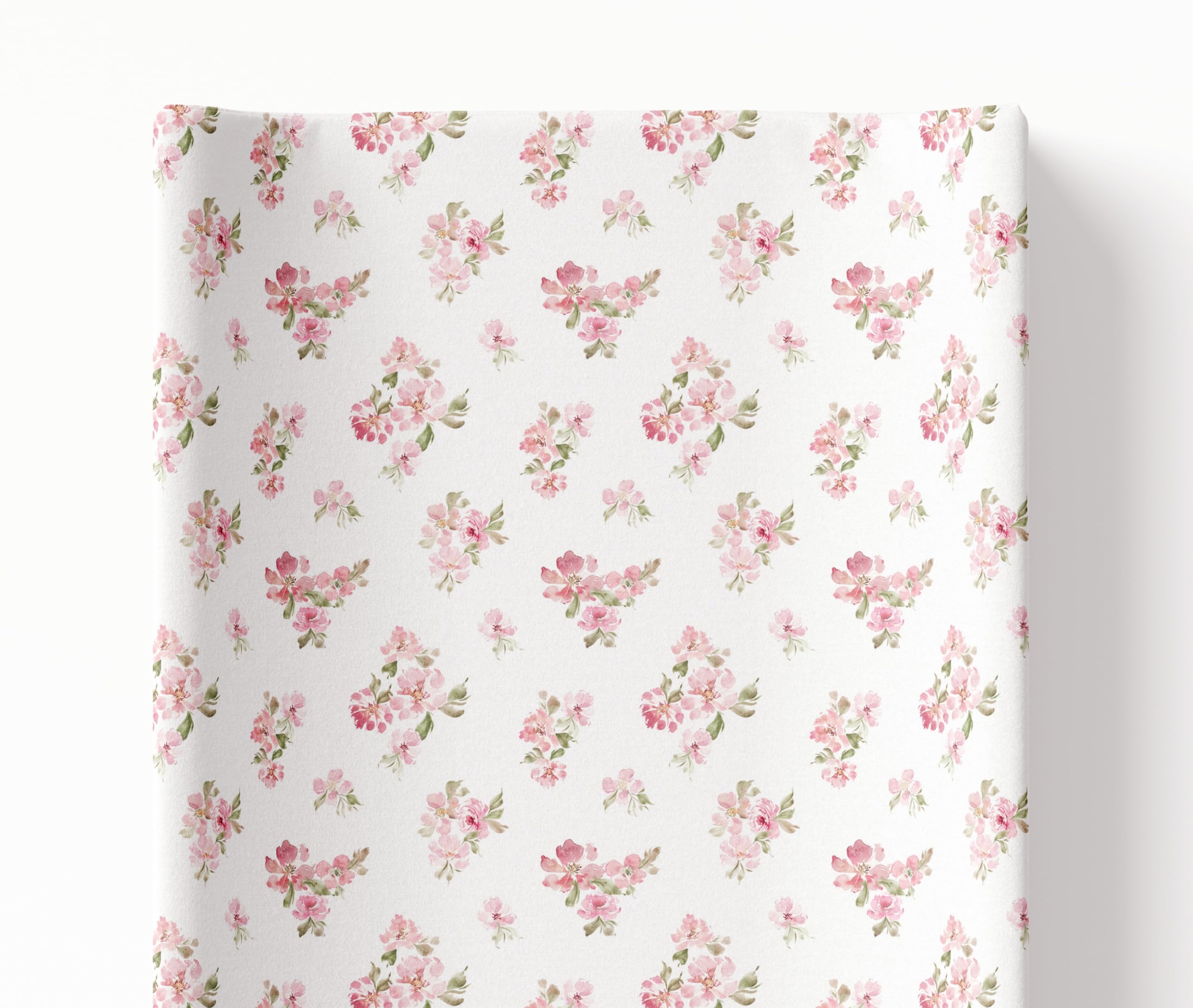 BabyBells Deluxe Rose Blossom Floral Flowers Baby Girl Anti Roll Wedge Changing Mat