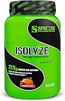 Vista 14 de Species Nutrition Isolyze - Proteína de suero en polvo, 100% aislado de suero de leche para construcción muscular, 0.71 oz de proteína por