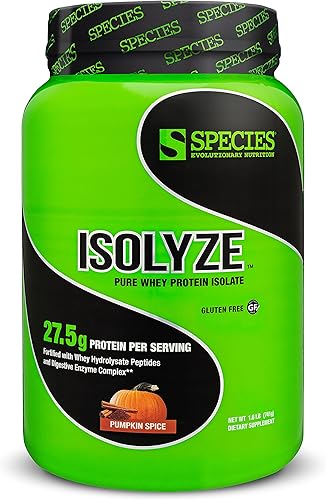 Vista 16 de Species Nutrition Isolyze - Proteína de suero en polvo, 100% proteína aislada de suero de leche, proteína de suero para construcción muscular, 0.71