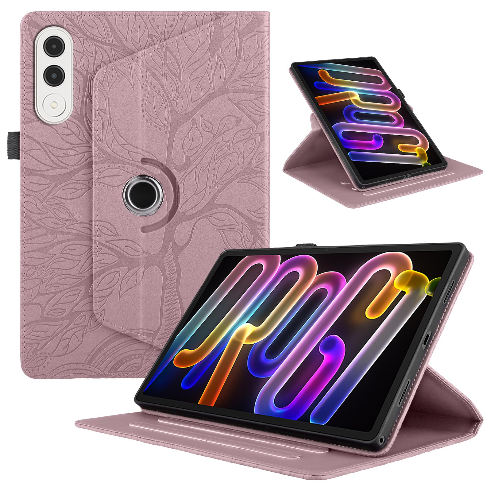 Funda para Samsung Galaxy Tab S9/ S8/ S7 11" (SM-X710/X700/T870) PU Cuero Tablets Protectora Cover 360°Carcasa Giratoria de ángulo Múltiple Stand Función Tablets Funda,Rojo Árboles — view 210