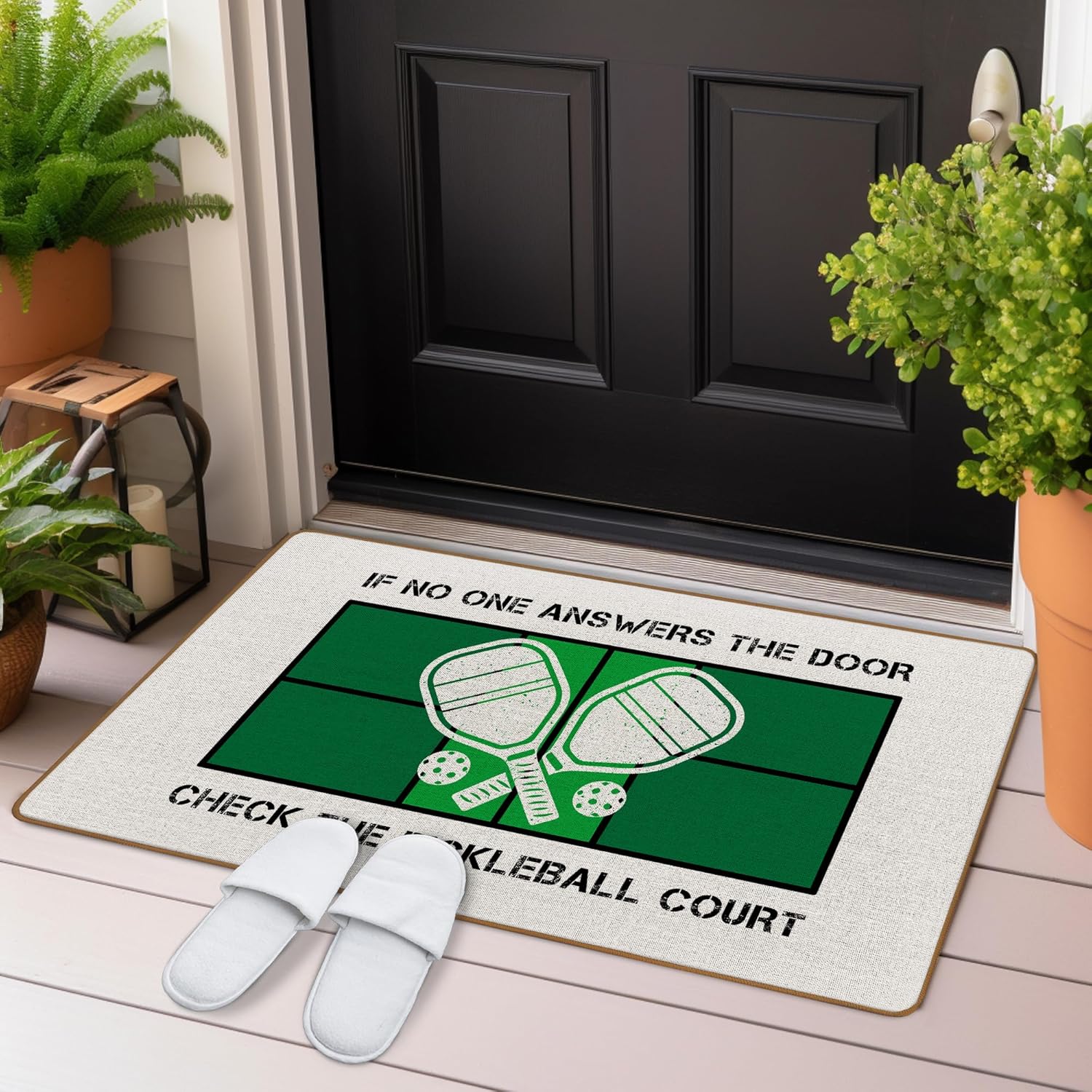 Pickleball Gifts Door Mat, Gifts for Pickleball Lovers Welcome Mat, Pickl Front Door Mat Indoor Outside Entrance, Pickleballgifts for Women Unique, Home Sports Decor Doormats 17X29 Inch