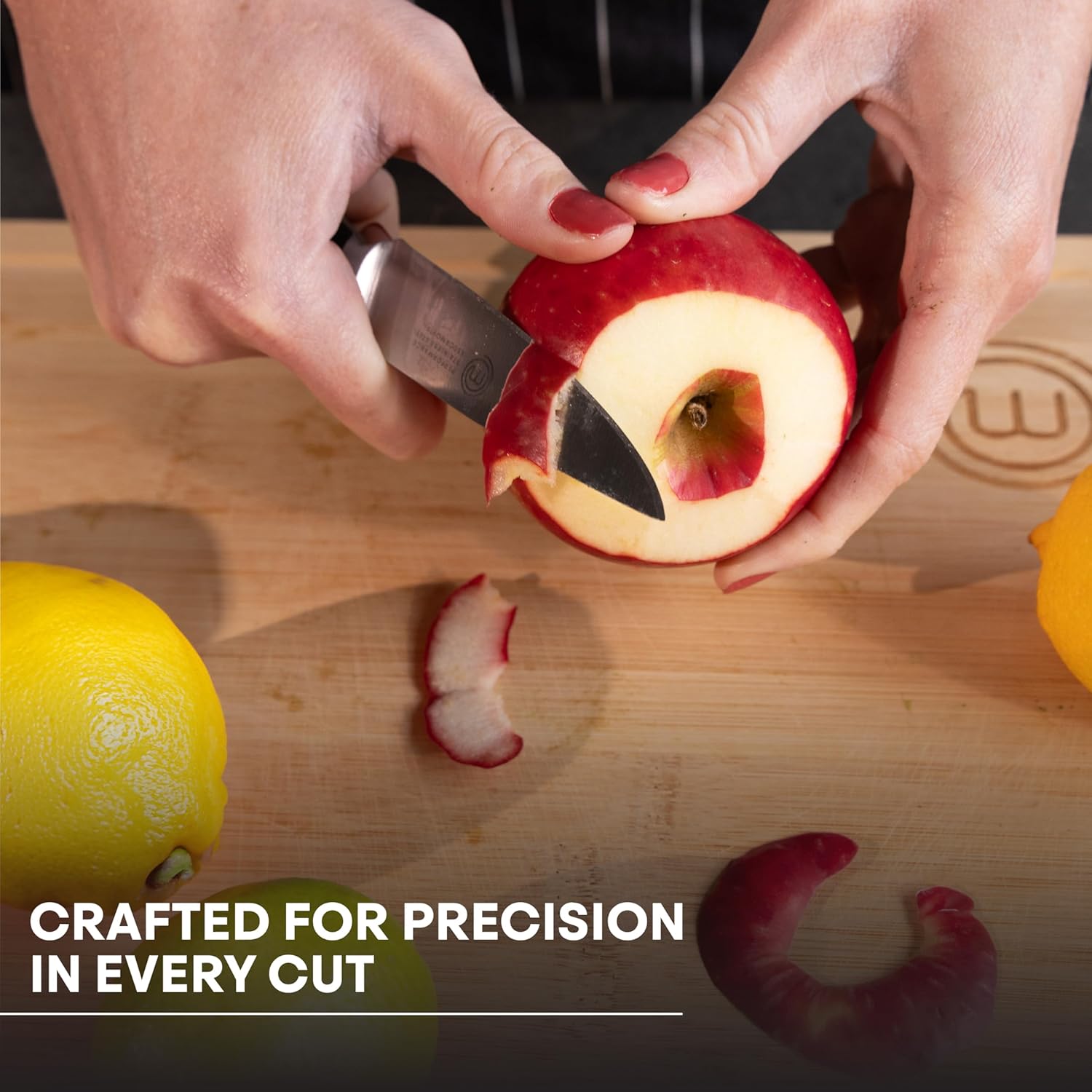 MasterChef Utility Knife 9.5" with High Carbon Stainless Steel Blade and Triple Riveted Handles, Professional Quality Kitchen Knife for Precision Cooking at Home, Perfectly Balanced, Razor Sharp