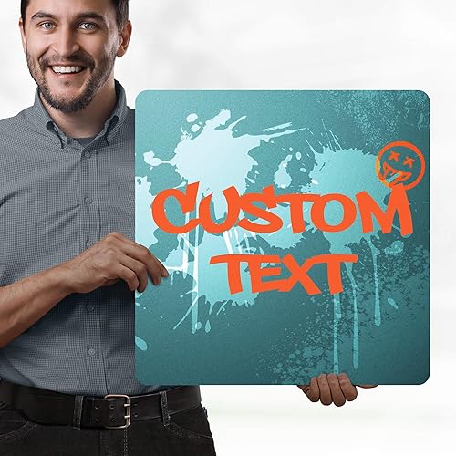 Miniatura 578 de My Sign Center - Letrero personalizado, 11 colores de fuente, 13 estilos de fuente, 4 opciones de agujero, 22 tamaños, 8 x 32 pulgadas, sin óxido,