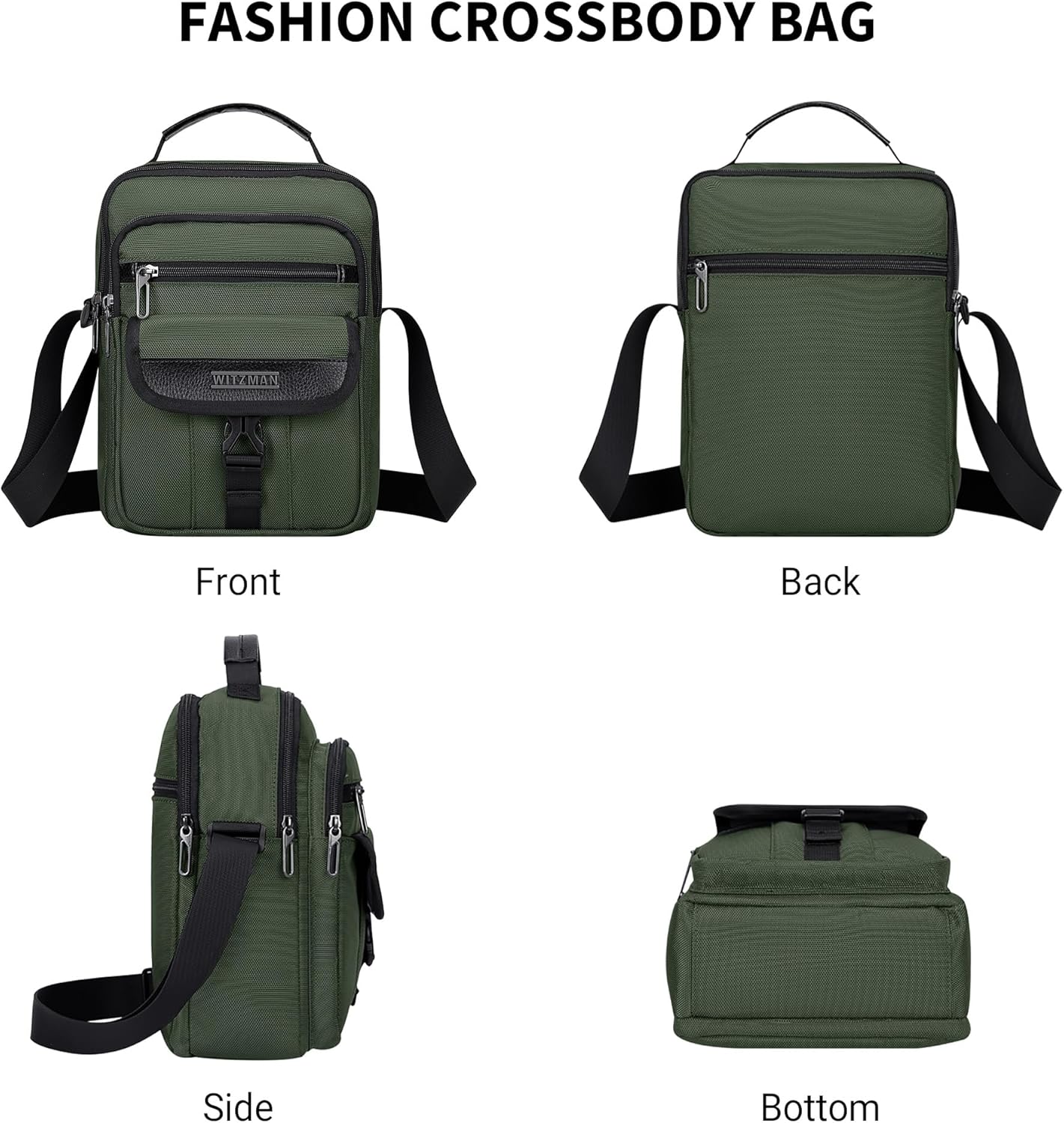 WITZMAN Crossbody Bags for Men Travel Shoulder Bag Lightweight Man Purse Small Casual Messenger Bag for Work Traveling - Image 8