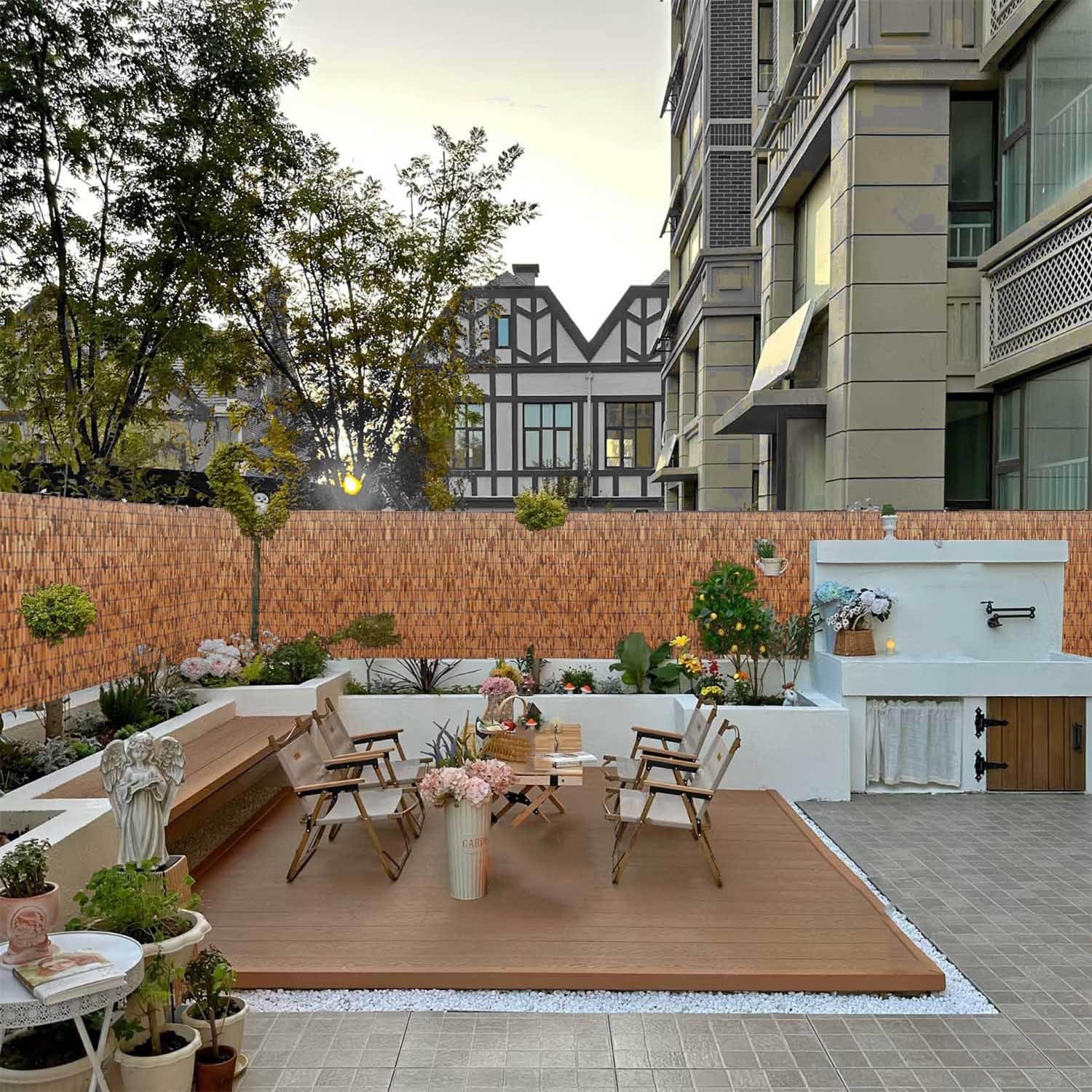 Naturalny bambus ochrona przed wzrokiem, wodoodporna mata bambusowa na balkon, ogrodzenie ogrodowe, osłona przeciwsłoneczna, ogrodzenie trzcinowe, łatwa instalacja, przyjazny dla środowiska materiał