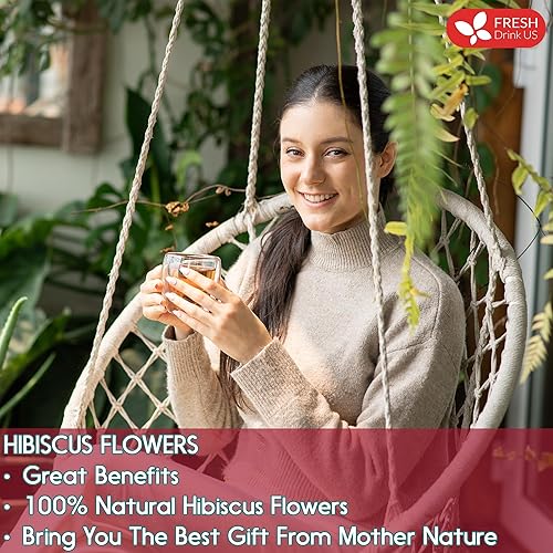 Miniatura 9 de FreshDrinkUS, Flores de hibisco prémium de 21 onzas, 100% naturales y puras de flores de hibisco, té de hierbas de flores de hibisco, sin aditivos,