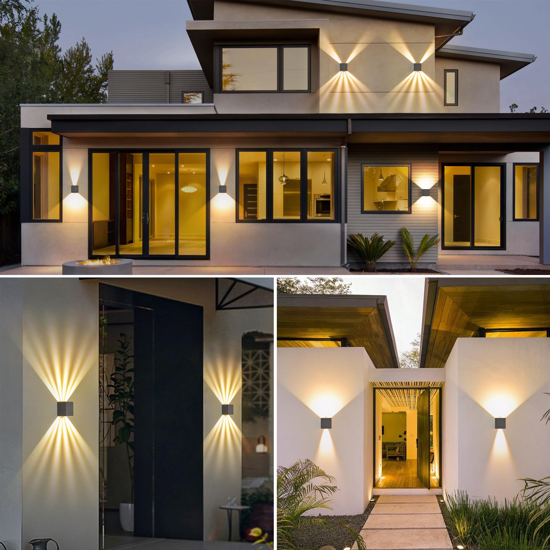 Applique da Parete con sensore di movimento LED 12W,Moderno Lampada da Parete Angolo del Fascio Regolabile Esterno Interno 3000K Bianco Caldo,Impermeabile IP65 Lampada a Muro in Alluminio,Grigio Scuro