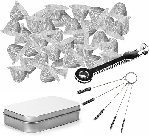 Miniatura 8 de 60 pantallas de tubo de 3/4 pulgadas de malla de acero inoxidable limpias, pantallas de tazón de 3/4 pulgadas, junto con una herramienta de limpieza