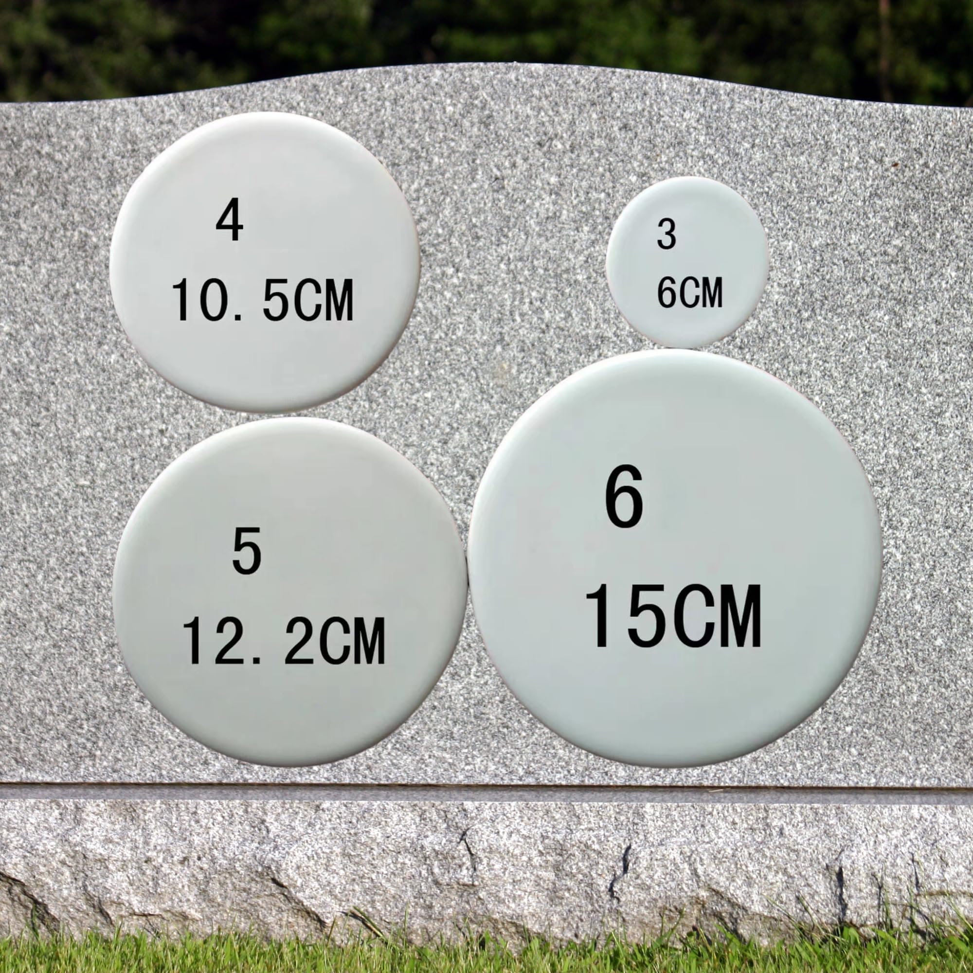Benutzerdefinierte Gedenk-Foto-Fliese, personalisiertes Grabstein-Keramikbild für Beerdigungsgrabstein – Friedhof-Fototafel, wasserdichte Mini-Grabsteine – rundes Porzellan-Porträt