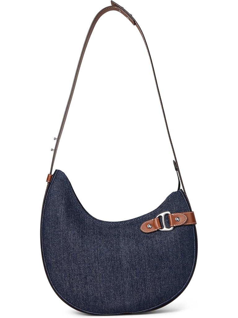Navy Lauren Ralph Lauren Denim Large Tasha Shoulder Bag