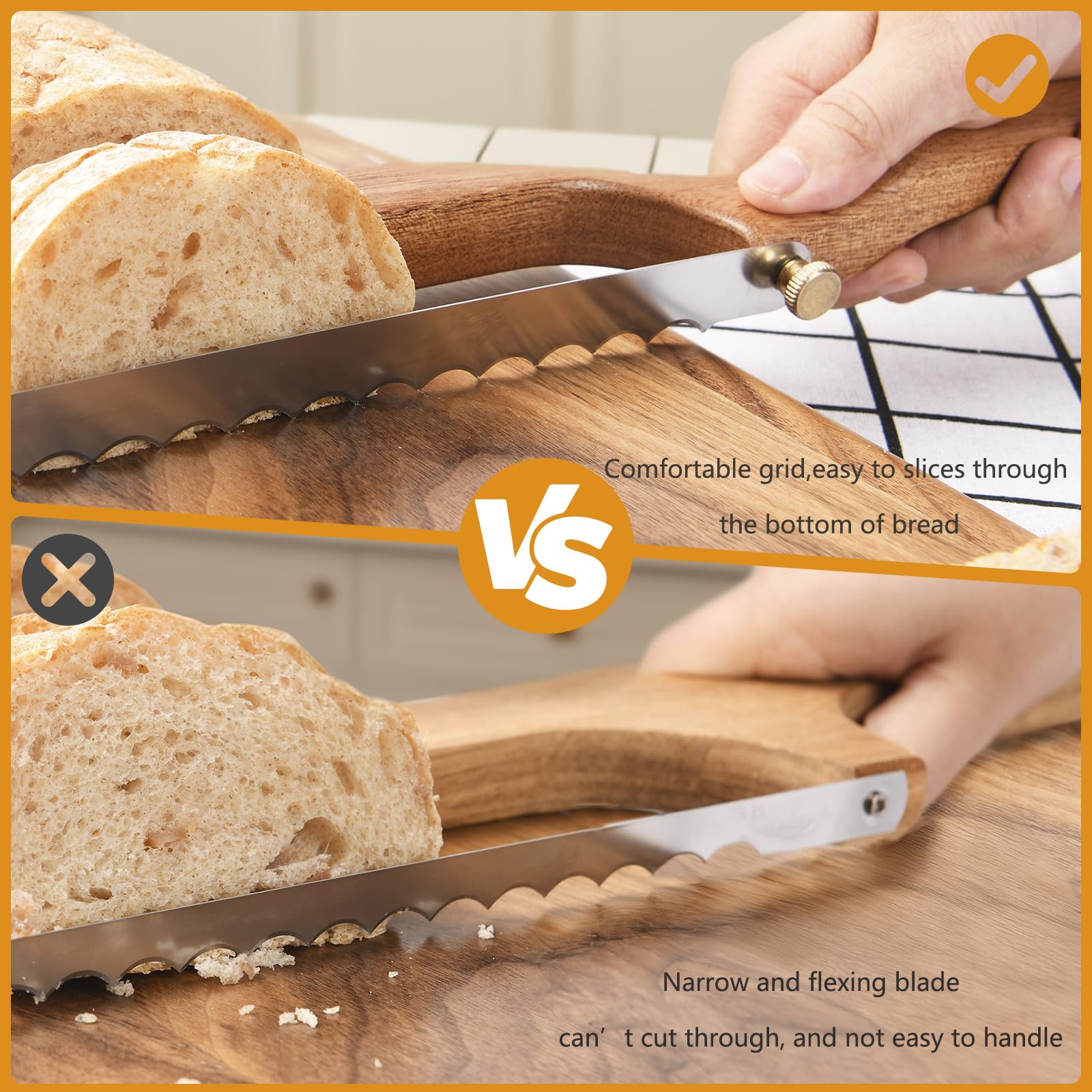 YAPULLYA Sourdough Bread Knife - Perfect Slices -5