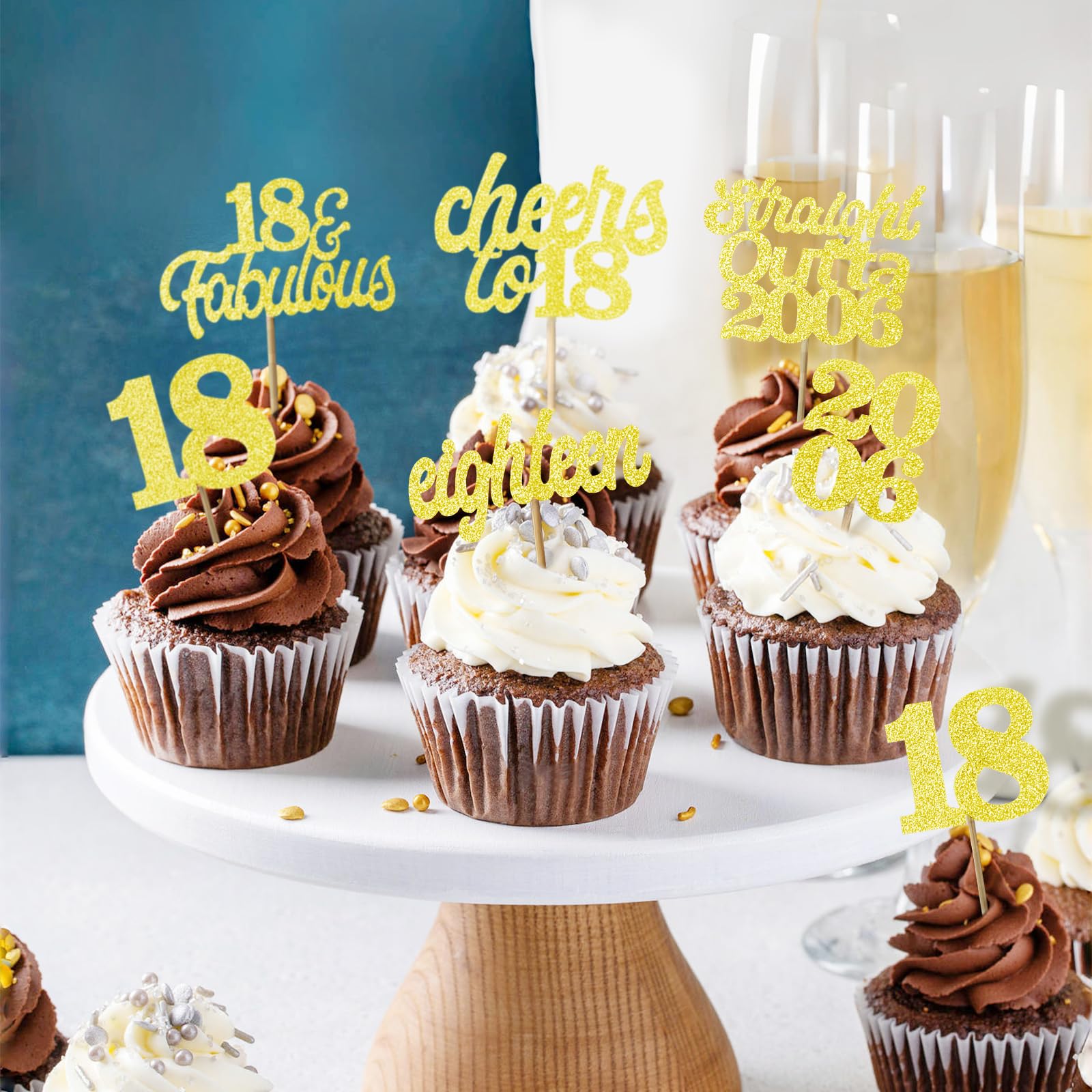 18.GEBURTSTAG TORTENAUFLEGER MUFFIN Bild Party Deko Geschenk Birthday Hap Essbar EUR 6,99 - DE