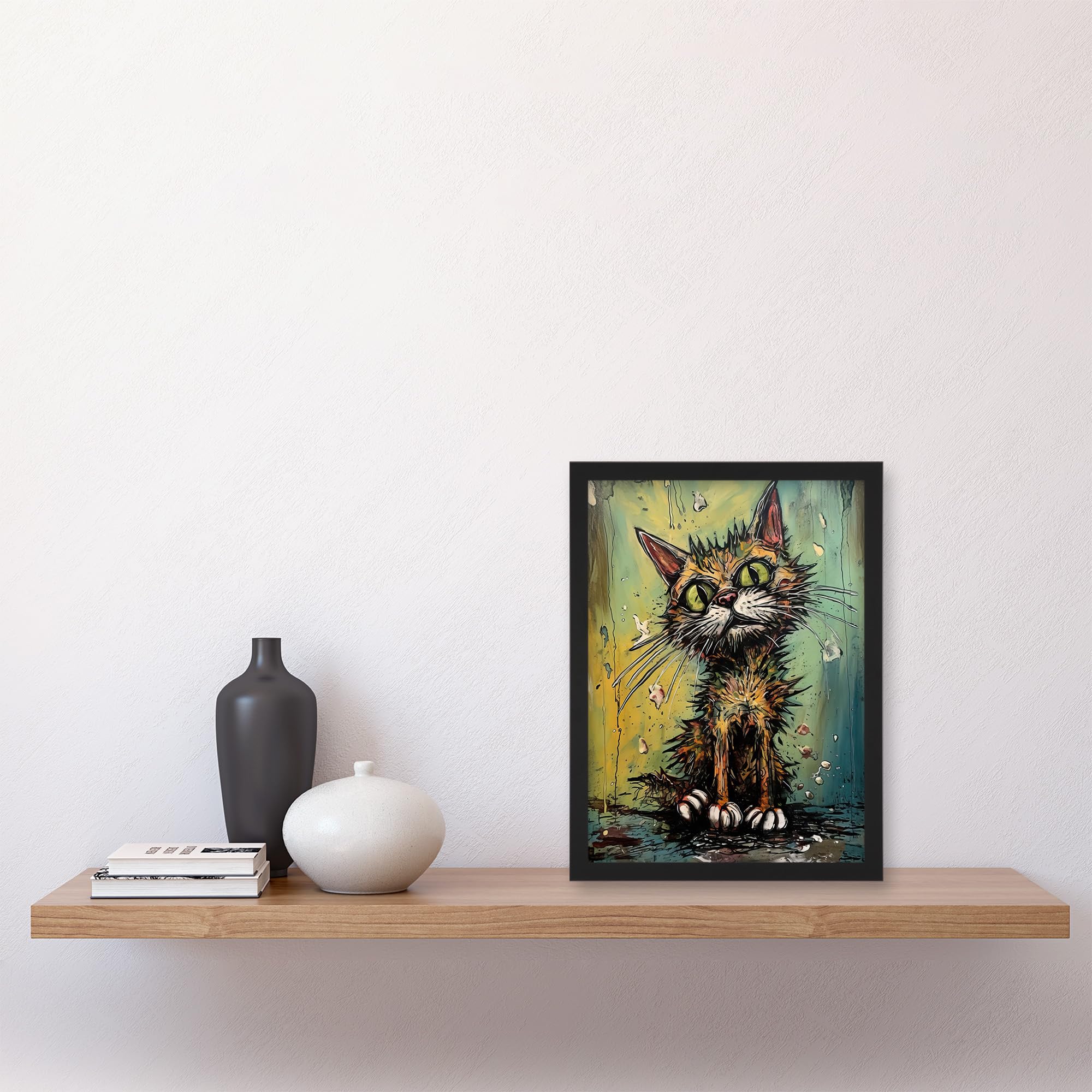 Artery8 Alley Cat Stray Scruffy Moggie Oil Painting Art For