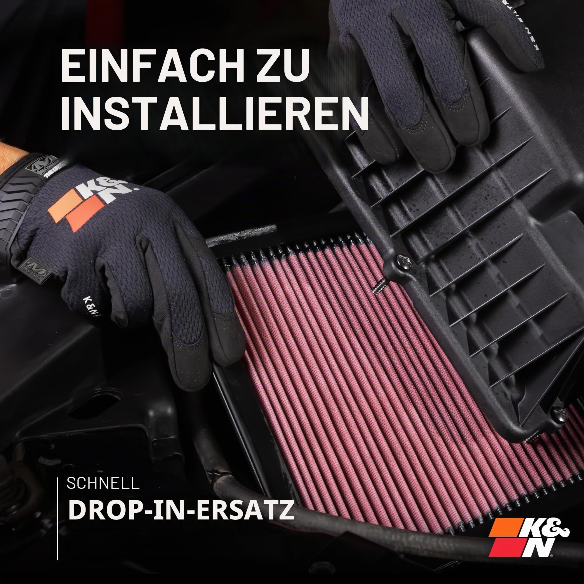 K&N Tauschluftfilter kompatibel mit Audi A4 (B9) 1.4 & 2.0 inkl. Allroad & Quattro / A5 2.0 F5 / Q5 / S4 249&252PS 2015- (E-0646)