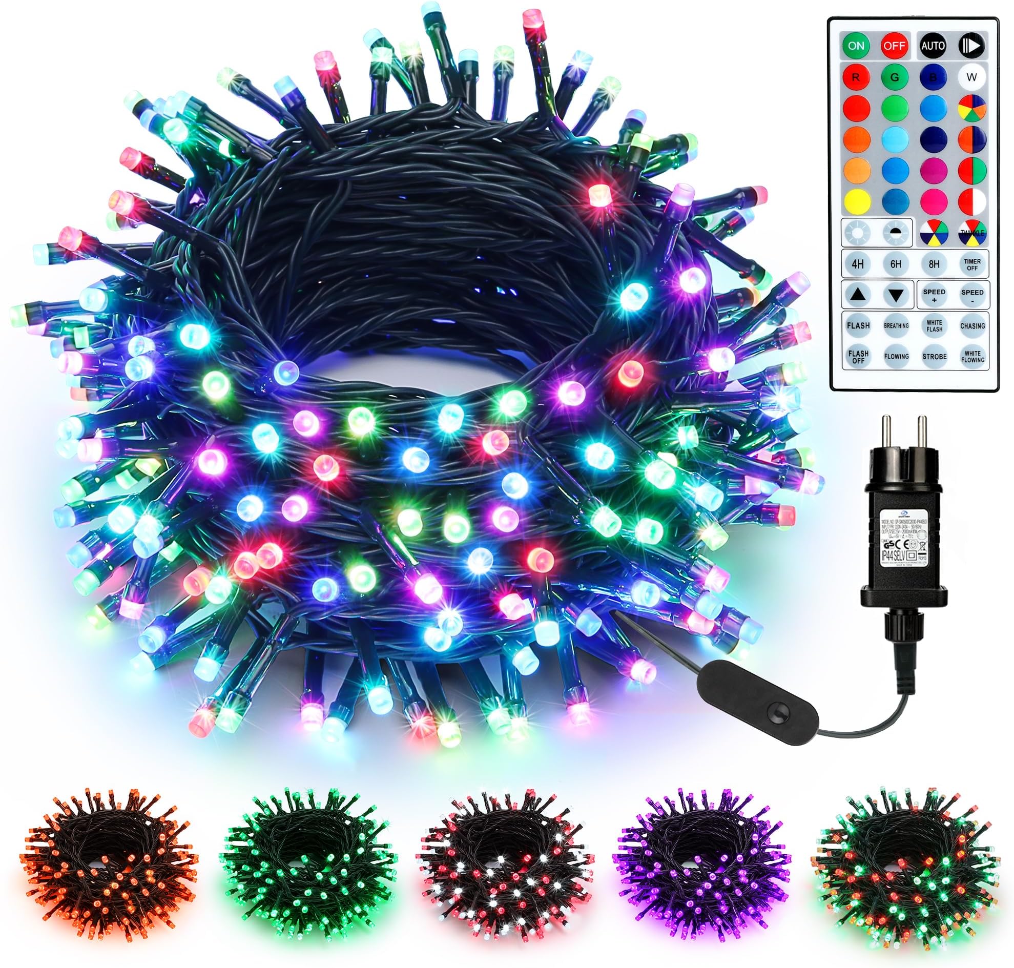 Guirlande Lumineuse Sapin De Noël 480 LEDs 3m - 16 Fils, Étanche IP65, 8 Modes & Télécommande
