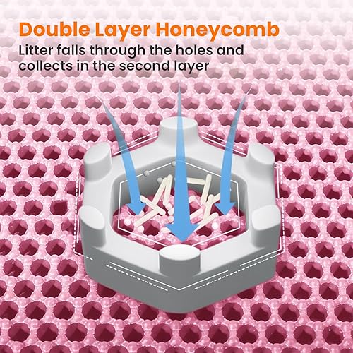 Miniatura 4 de Tapete de arena extra grande para gatos, 30 x 22 pulgadas, tapete de doble capa para atrapar arena para gatos, antideslizante, impermeable, a prueba