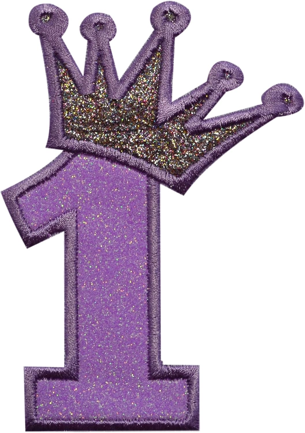 Baby Girl 1st Birthday Outfit Bodysuit Sparkling Glitter Crown with Custom Name and Matching Headband