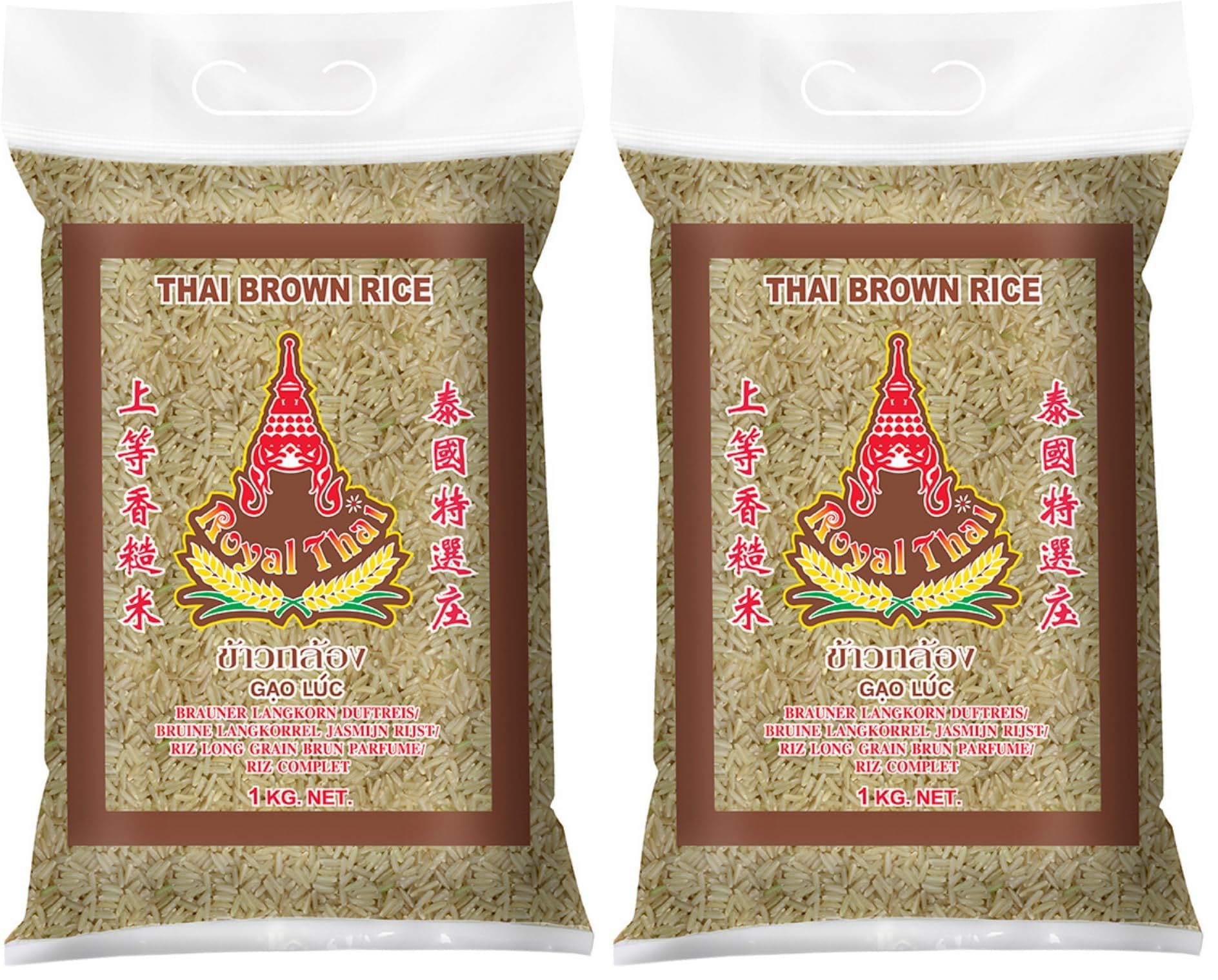 ROYAL THAI RICE - Brauner Langkorn Duftreis - 1 X 1 KG (Packung mit 2)