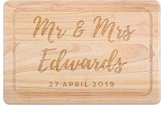That's Nice That Personalised Mr And Mrs Chopping Board - Custom Chopping Boards For Kitchens - Mr And Mrs Gifts - Wedding Gifts For Bride And Groom