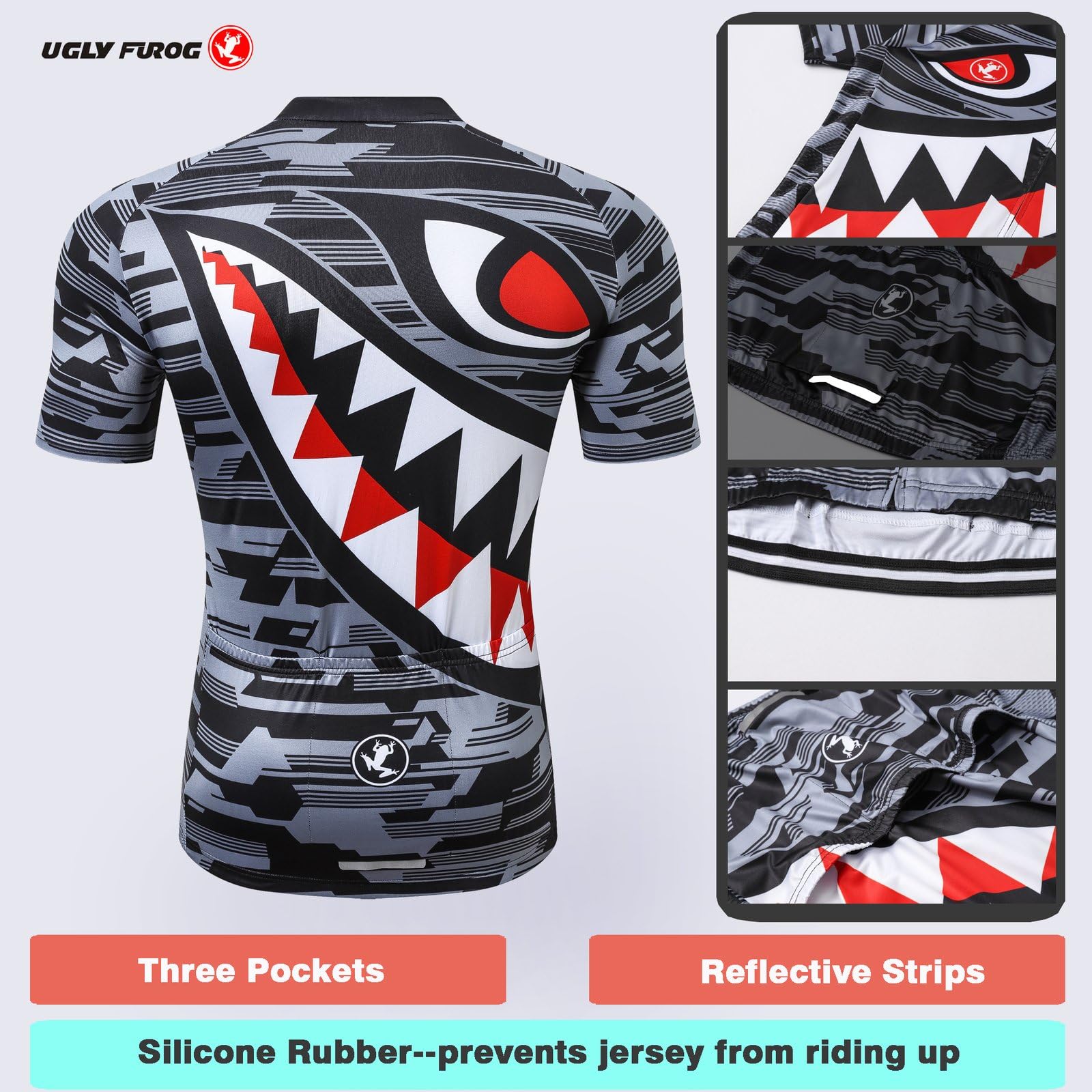 UGLY FROG 2025 Neue Radsport Anzüge Herren Short Trikots+Bib Kurze Hosen Gel Pad Summer Cycling Kit Triathlon Clothes DESAZ03