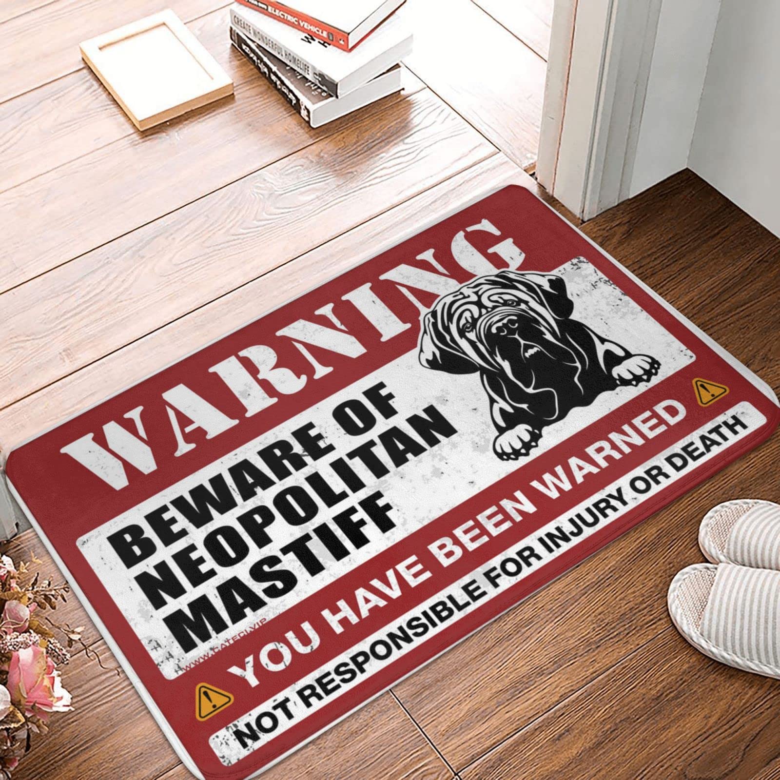 Paillasson Beware of Neopolitan Mastiff humour pour man cave