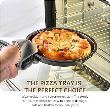 WakiHong Set 4 Teglie Per Pizza In Acciaio Al Carbonio – Diametri 14, 16.5, 18.8, 21 Cm – Antiaderenti E Senza Tossine