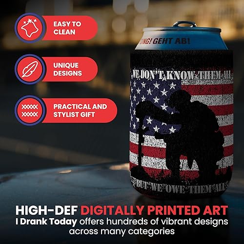 Miniatura 4 de I Drank Today Enfriadores de latas, aislador de latas de soldado, divertido enfriador de bebidas, funda para bebidas