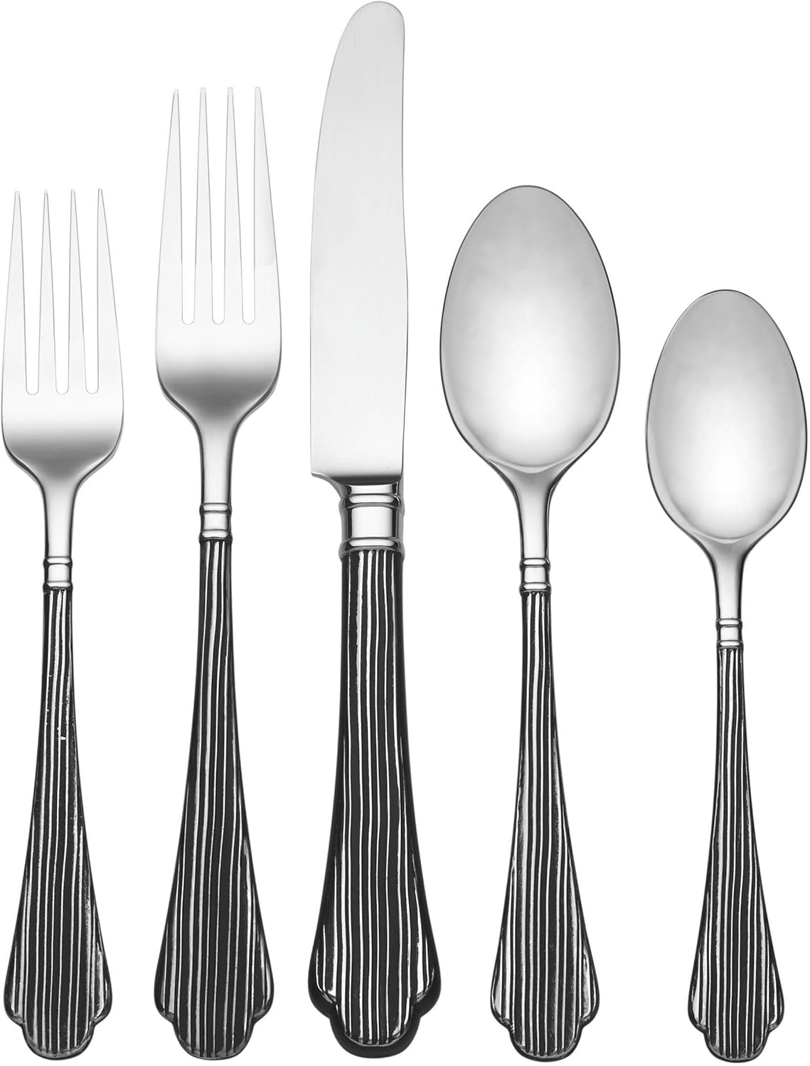 Lenox Trent Silver Stainless Steel Flatware (Pack of Five)