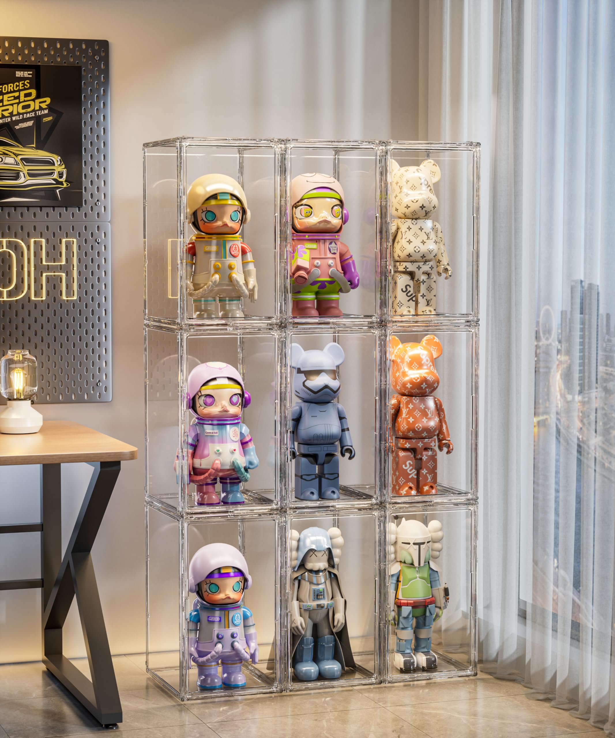 Vitrine Acrylique pour Collection, Boîte de Présentation Transparent à 2 Niveaux pour Figurines Pop, Funko Pop, Mini Figurines, Objets de Collection, DIY (50×37cm) - 5