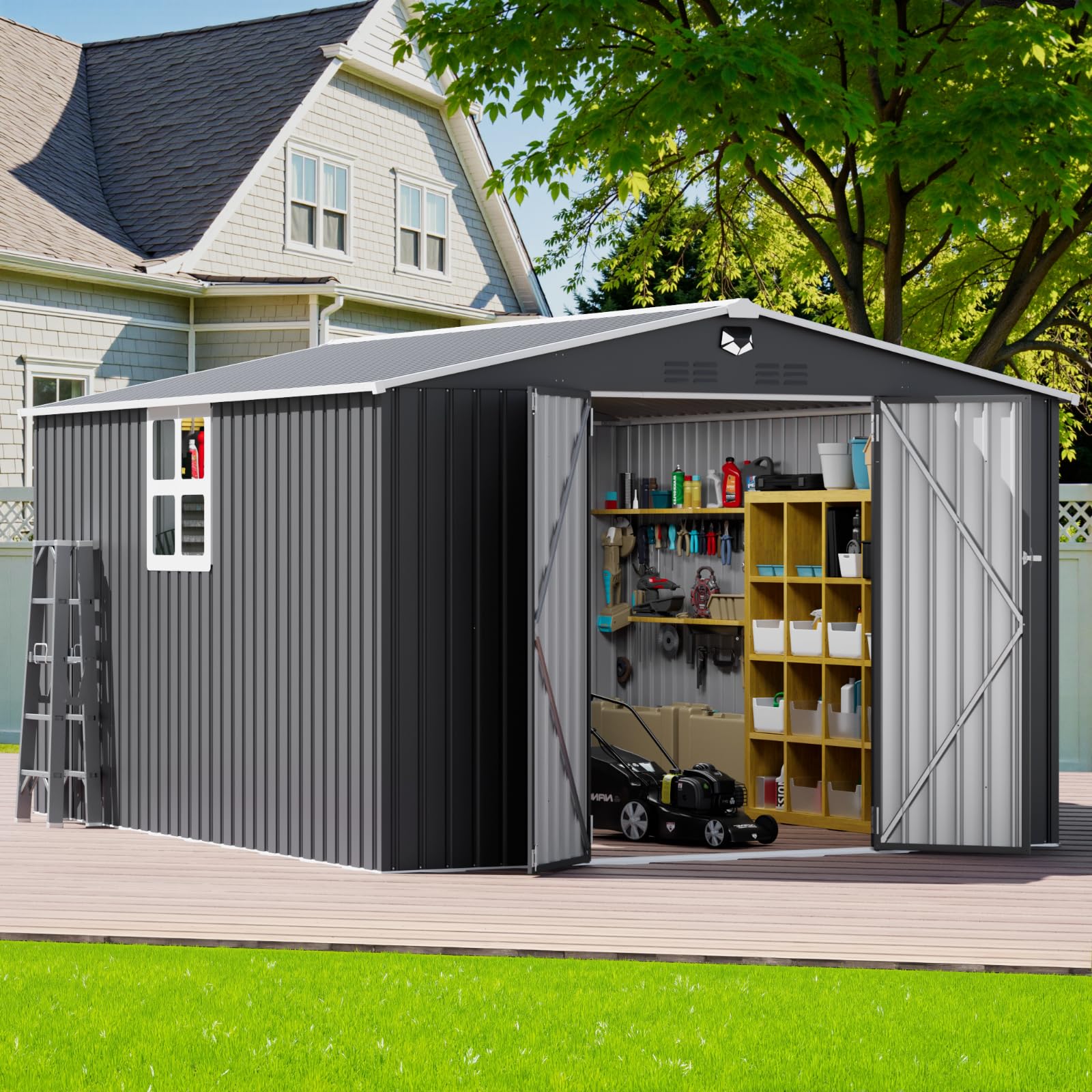 Benass 10x12 FT Outdoor Storage Shed with Window