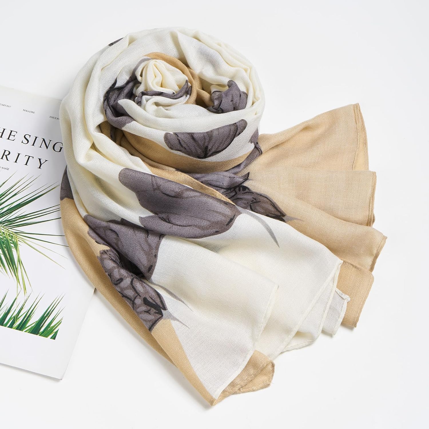 Lightweight Scarves Floral Cotton Scarf for Women Fashion Shawl Wraps Thin Fall Winter Neck Scarves - Image 6