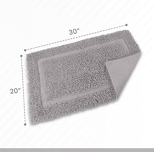 Miniatura 2 de Martex 7132138 - Alfombra de baño de felpa suave hilado en anillo, absorbente y antideslizante, lavable a máquina, alfombra de baño de 20 x 30