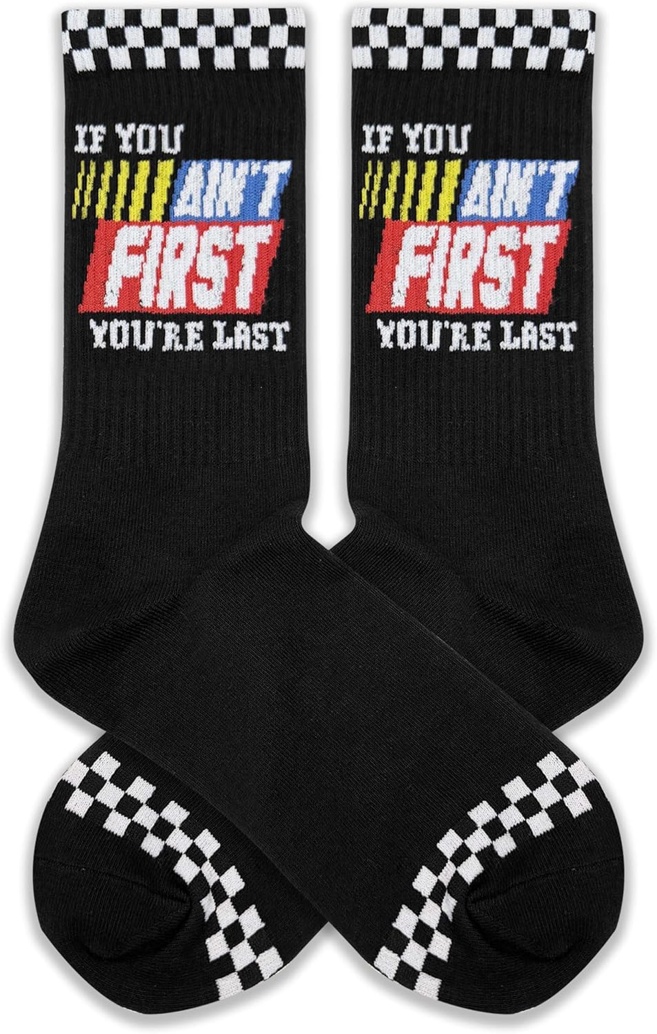 Funny Racing Socks–If You Ain’t First You’re Last-Race Socks for Race Fans. - Image 3
